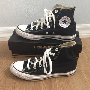 EUC Converse Chuck  Taylor Black Shoes+Box, Sz 7.5